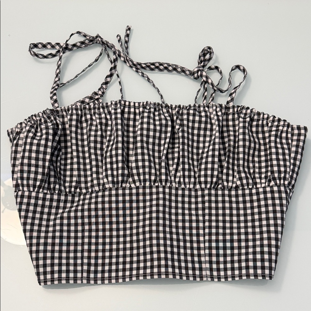 Forever 21 Open Back Gingham Top